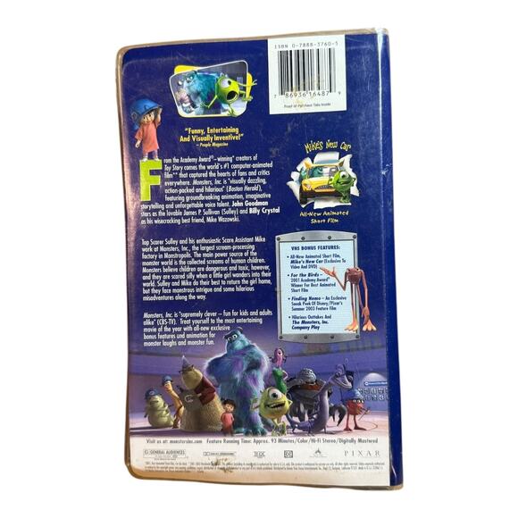 Disney Pixar Monsters Inc VHS Tape In Original Packaging - Picture 3 of 6